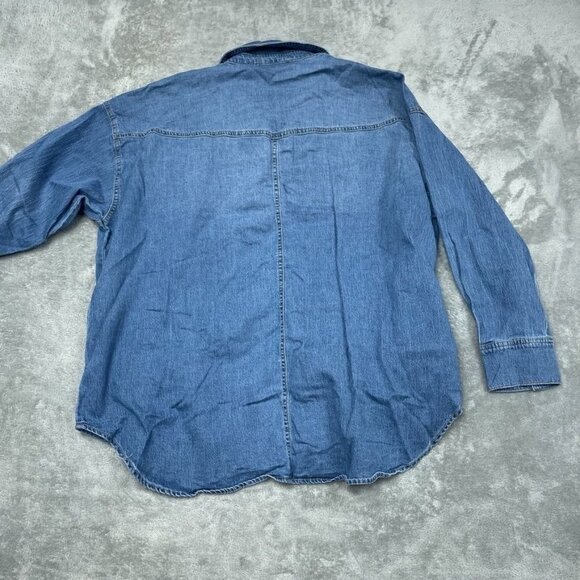 Gloria Vanderbilt XL Denim Button-Up Shirt With Pockets d0849 - Picture 7 of 8